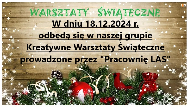 Warsztaty świateczne ogłoszenie